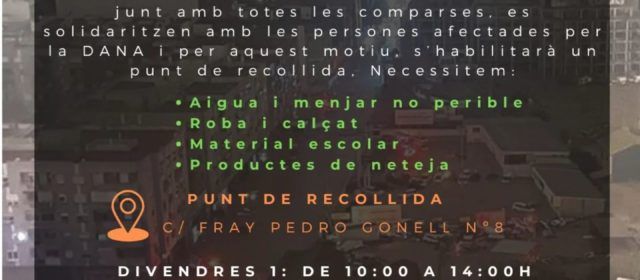 El Carnaval recull ajuda per als afectats per la DANA