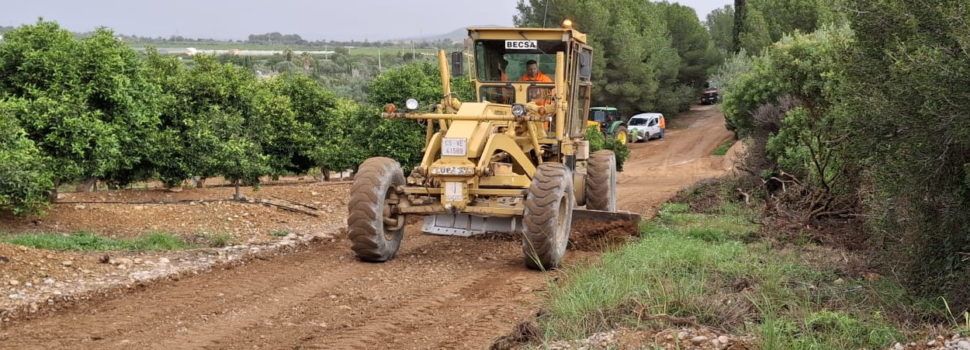 Benicarló avança en la neteja i millora dels camins rurals afectats per les pluges