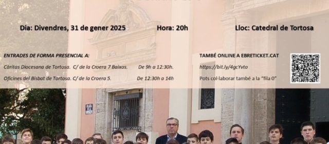 Concert solidari a Tortosa per la DANA de l’Escolania de la Mare de Déu dels Desamparats de València