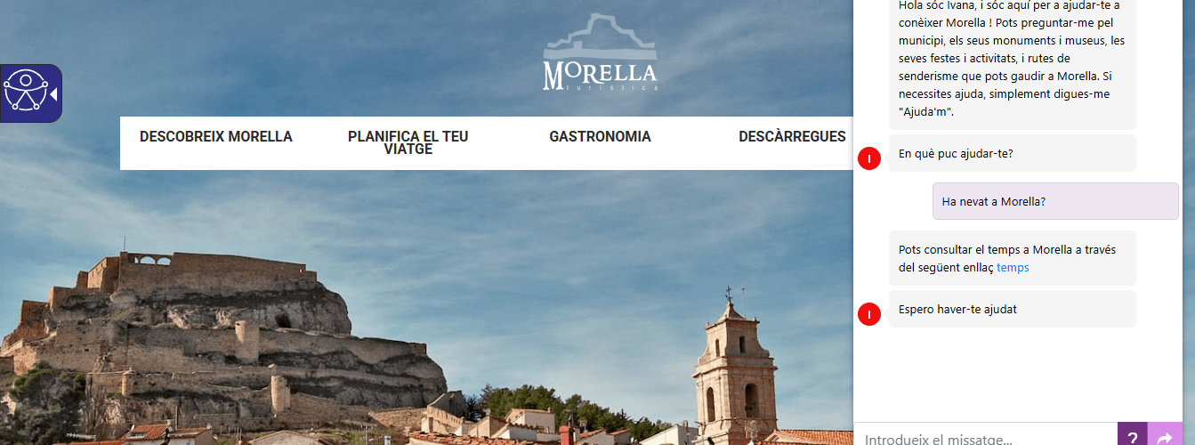 Ivana, l’assistent amb IA que informa els i les visitants a la web de Morella Turística