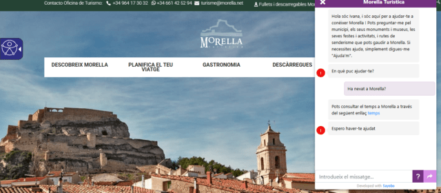 Ivana, l’assistent amb IA que informa els i les visitants a la web de Morella Turística