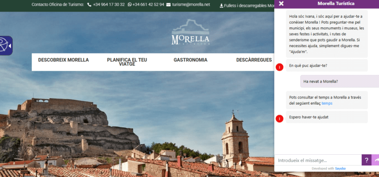 Ivana, l’assistent amb IA que informa els i les visitants a la web de Morella Turística