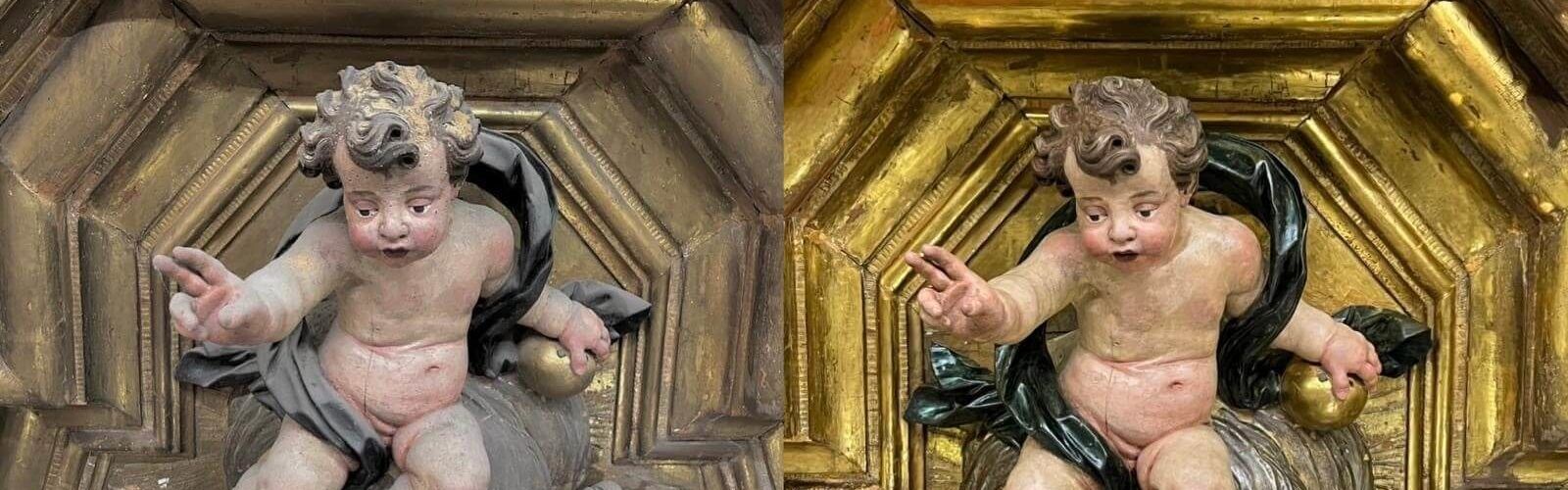Treballs de conservació curativa del retaule de Sant Josep de la catedral de Tortosa
