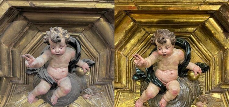 Treballs de conservació curativa del retaule de Sant Josep de la catedral de Tortosa