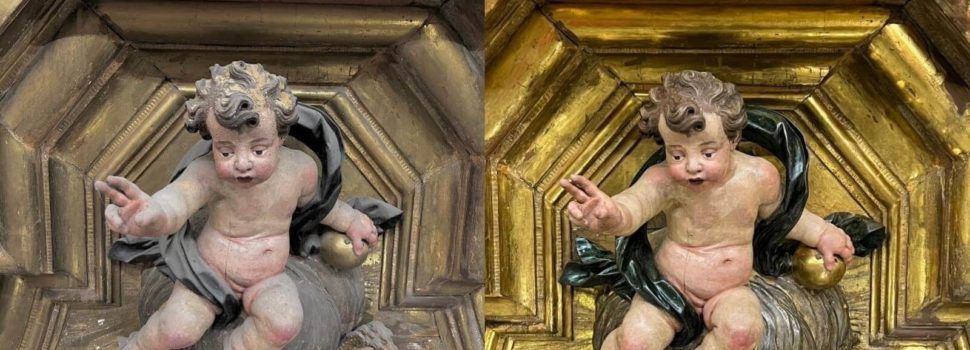 Treballs de conservació curativa del retaule de Sant Josep de la catedral de Tortosa