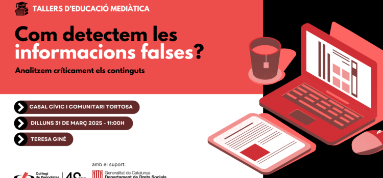 El Col·legi de Periodistes organitza a Tortosa un taller perquè la gent gran detecte les notícies falses