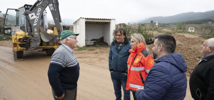 La Diputació de Castelló  actua de manera urgent en els camins i infraestructures danyades pel temporal de pluges 