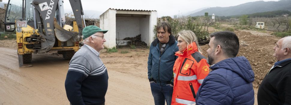 La Diputació de Castelló  actua de manera urgent en els camins i infraestructures danyades pel temporal de pluges 