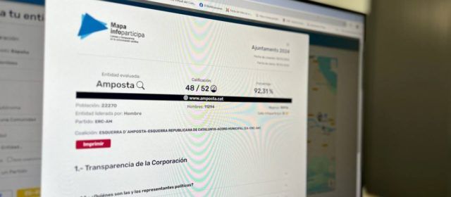La web de l’Ajuntament d’Amposta revalida el Segell Infoparticipa a la transparència en la comunicació