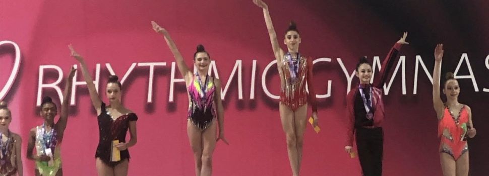 Brillante actuación en Estados Unidos de la gimnasta junior del club Mabel, Nika Kolesnikova