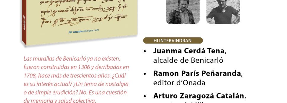 Onada Edicions presenta el nou llibre “Las murallas de Benicarló”