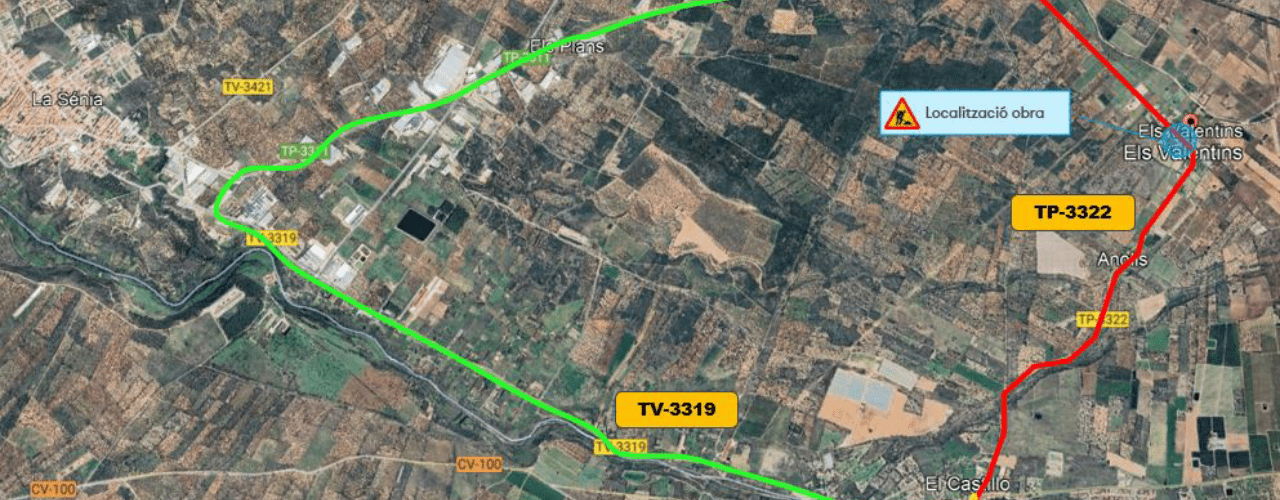 Comencen treballs de millora del drenatge de la carretera TP-3322, als Valentins (Ulldecona)
