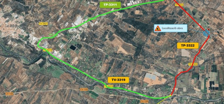 Comencen treballs de millora del drenatge de la carretera TP-3322, als Valentins (Ulldecona)