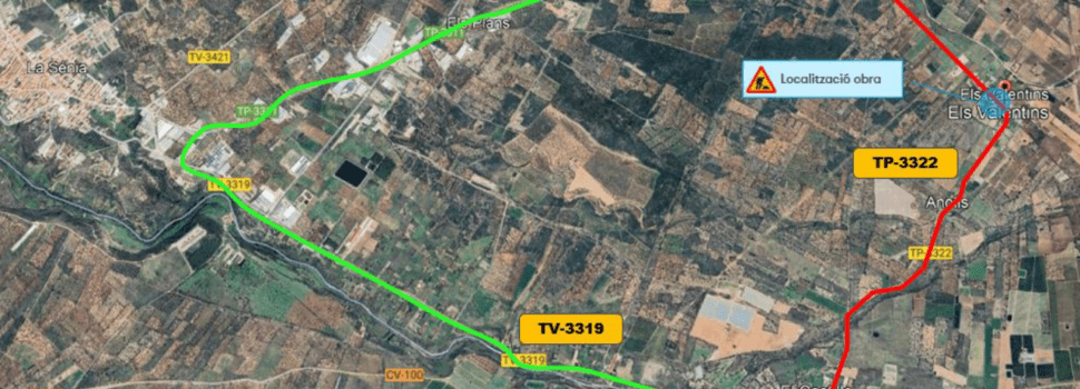 Comencen treballs de millora del drenatge de la carretera TP-3322, als Valentins (Ulldecona)