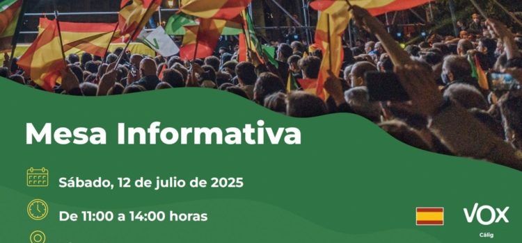 Mesa informativa de VOX en Càlig