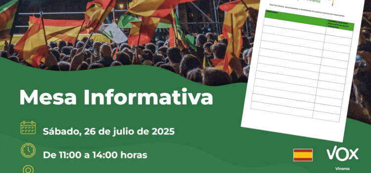 Última mesa informativa de VOX Vinaroz del curso político