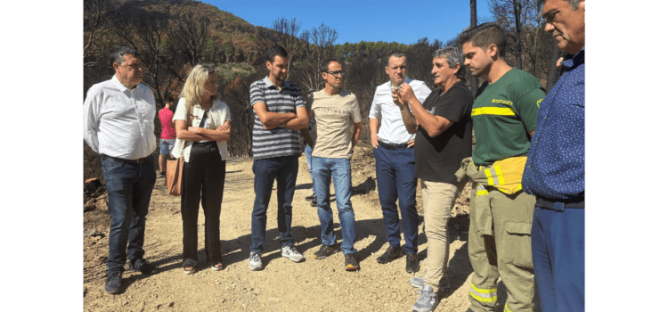 El conseller Òscar Ordeig explica les actuacions per recuperar la zona afectada per l’incendi forestal del Baix Ebre