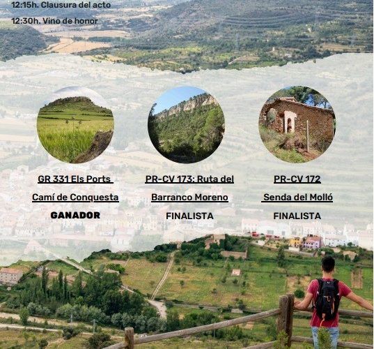 El GR 331 Els Ports – Camí de Conquesta rep a Portell el Premi Sender de l’Any en municipis en risc de despoblació