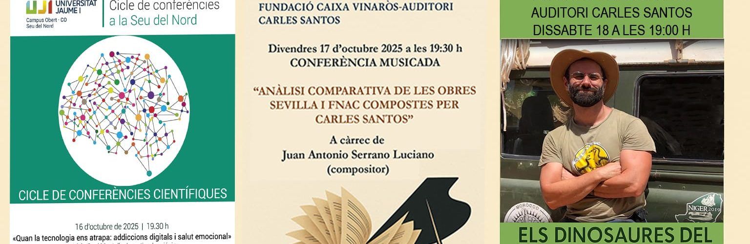 Tres activitats a Caixa Vinaròs la setmana vinent