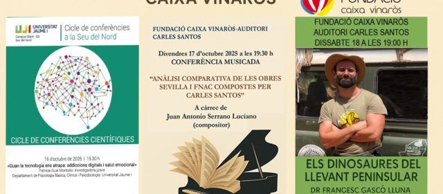 Tres activitats a Caixa Vinaròs la setmana vinent