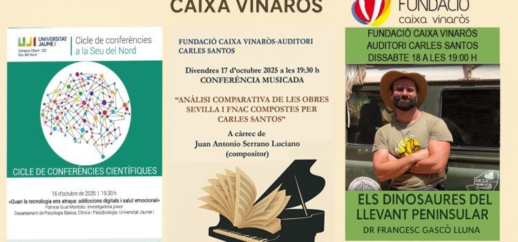 Tres activitats a Caixa Vinaròs la setmana vinent