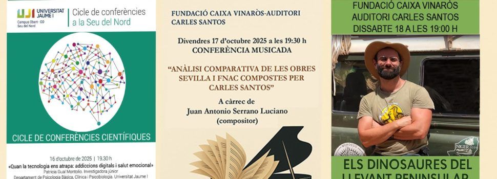 Tres activitats a Caixa Vinaròs la setmana vinent