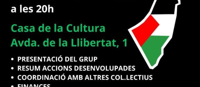 El Grup de Suport Palestina de Vinaròs convoca una assemblea informativa