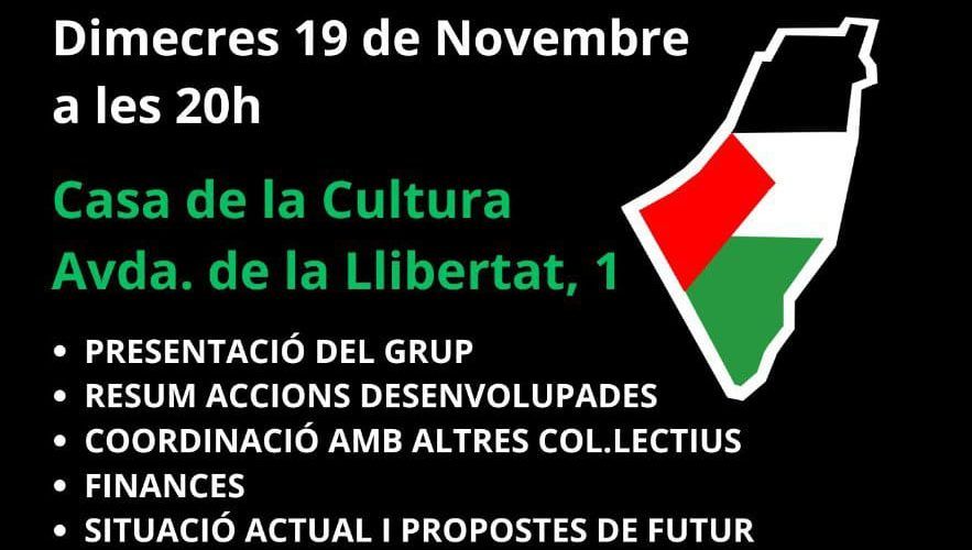 El Grup de Suport Palestina de Vinaròs convoca una assemblea informativa