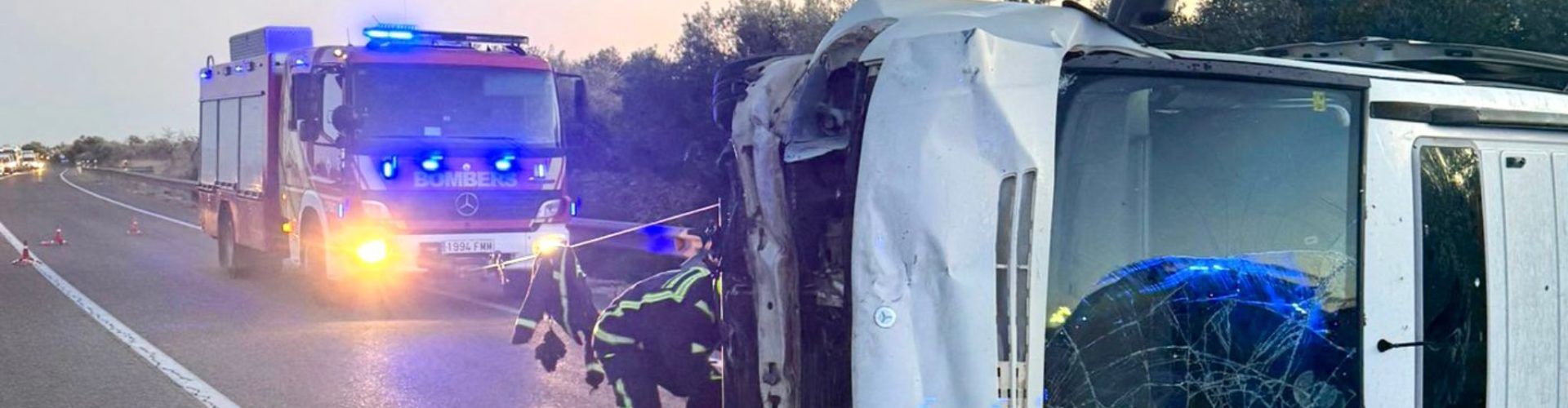 Accidente entre un turismo y una furgoneta en la N232, término de Vinaròs