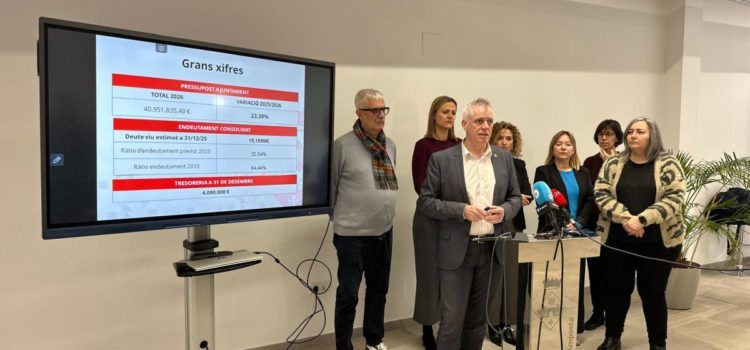 Amposta porta a aprovació el pressupost més alt de la història, de 41 M€, impostos congelats i 9,6 M€ d’inversions
