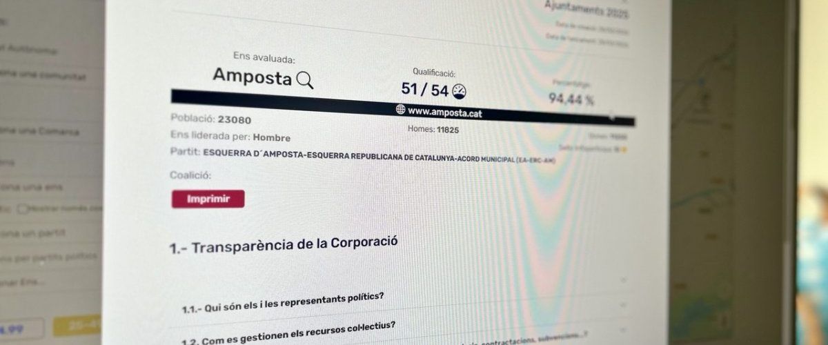 La web de l’Ajuntament d’Amposta renova el Segell Infoparticipa a la transparència