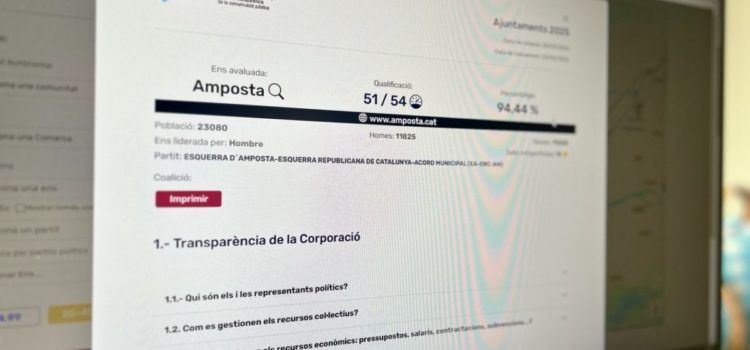 La web de l’Ajuntament d’Amposta renova el Segell Infoparticipa a la transparència