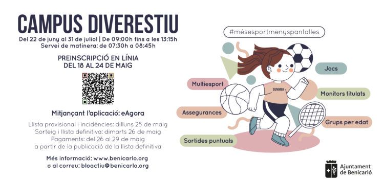 Benicarló obri dilluns el termini de reserva per al Campus Diverestiu 2025