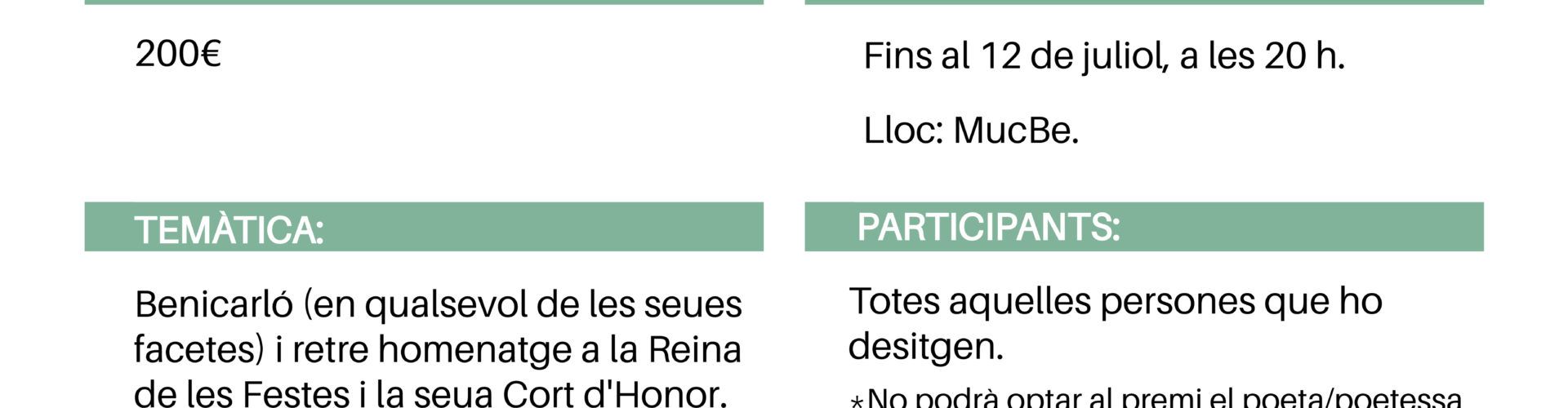 Benicarló convoca una nova edició del Premi de Poesia Flor Natural