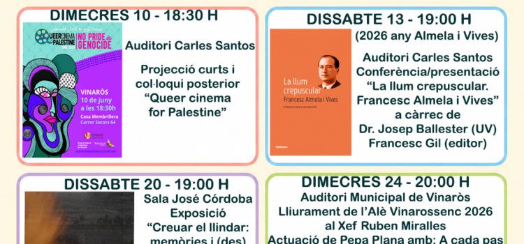 Nou activitats de la Fundació Caixa Vinaròs per a aquest juny