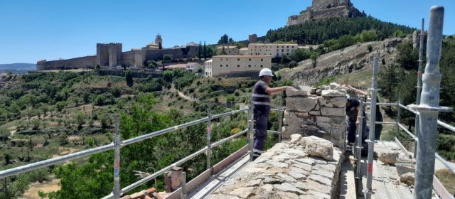 Recta final de la segona fase de restauració de l’aqüeducte de Morella
