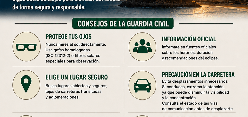 La Guardia Civil de Castellón establece un dispositivo especial de seguridad con motivo del eclipse