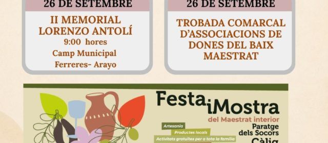 Càlig afronta un setembre ple d’activitats amb la Festa i Mostra del Maestrat interior com una de les principals cites