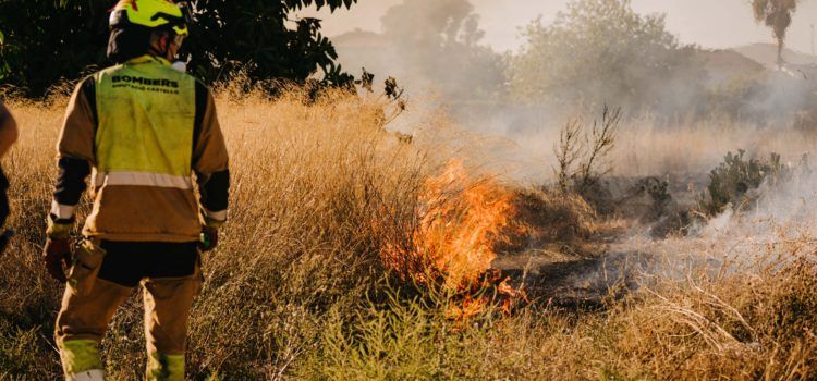 Incendi de vegetació a la vora del Camí Fondo de Vinaròs