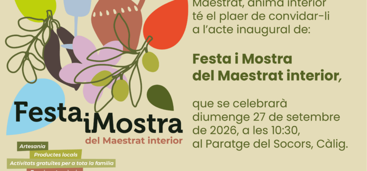 Maestrat, ànima interior celebra este diumenge a Càlig la “Festa i Mostra del Maestrat interior”