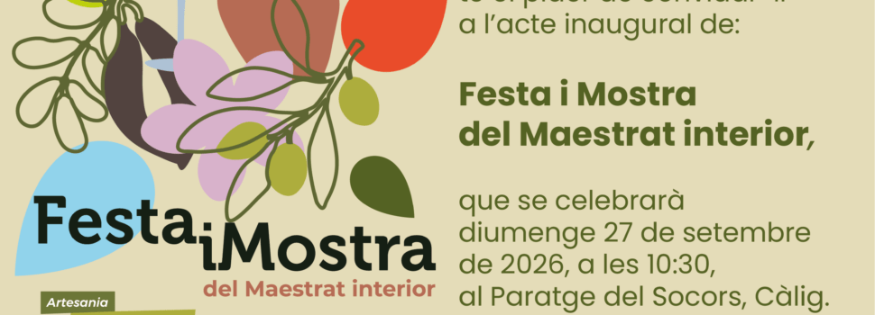 Maestrat, ànima interior celebra este diumenge a Càlig la “Festa i Mostra del Maestrat interior”