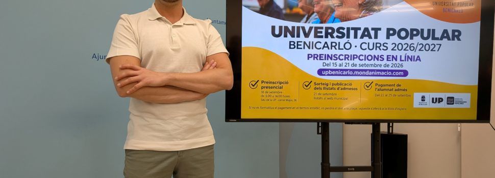 La Universitat Popular de Benicarló amplia l’oferta i avança l’inici del curs al 28 de setembre