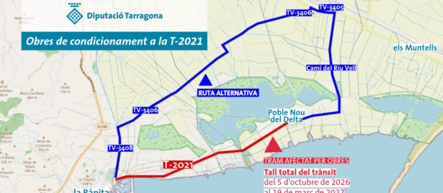 Tall total de la T-2021 entre la Ràpita i Poble Nou del Delta a partir del 5 d’octubre