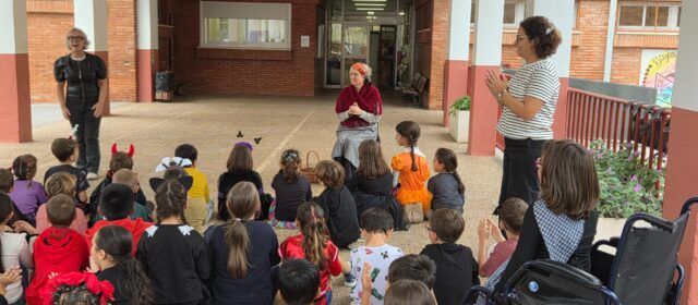 La castanyera visita el col·le Assumpció