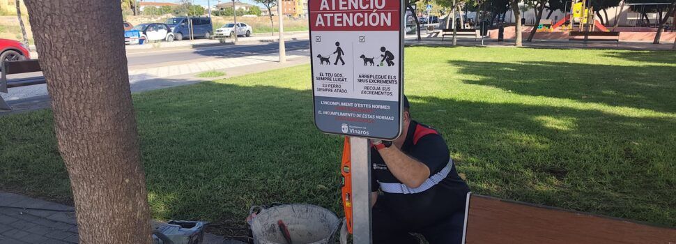 Vinaròs instal·la cartells informatius en 20 zones verdes per a fomentar-ne la cura